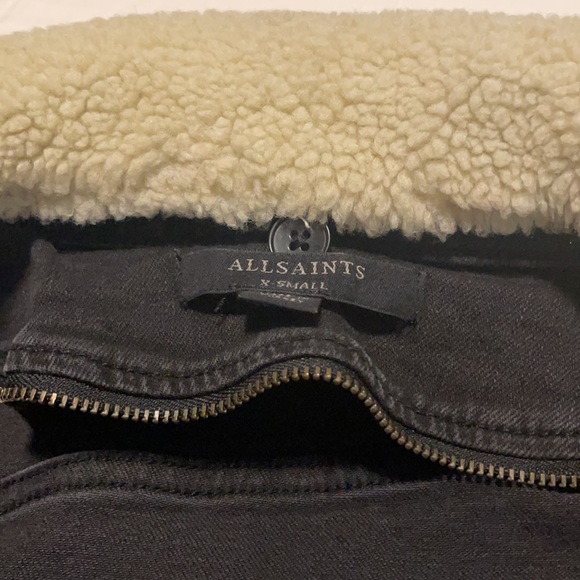 All Saints Black Annie Denim Jacket X-small - Picture 3 of 4